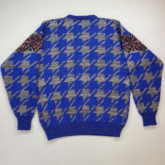 Bugatchi Uomo Sweater Mens XL Blue COOGI Style Knit Wool Blend Cosby Vintage - Picture 9 of 13